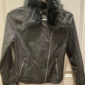 Ella Moss Girls Faux Fur Moto Jacket-NWT